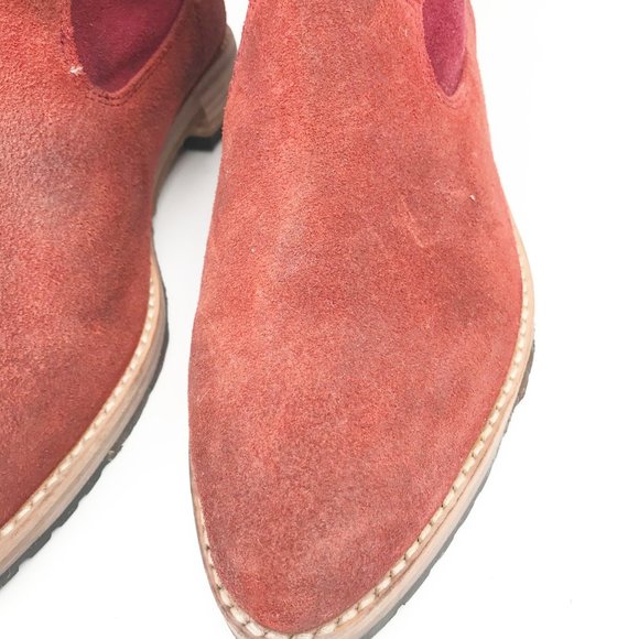 MATT BERNSON Cassidy Western Rustic Burgundy Suede Ankle Boots Womens 9.5 - Picture 7 of 13